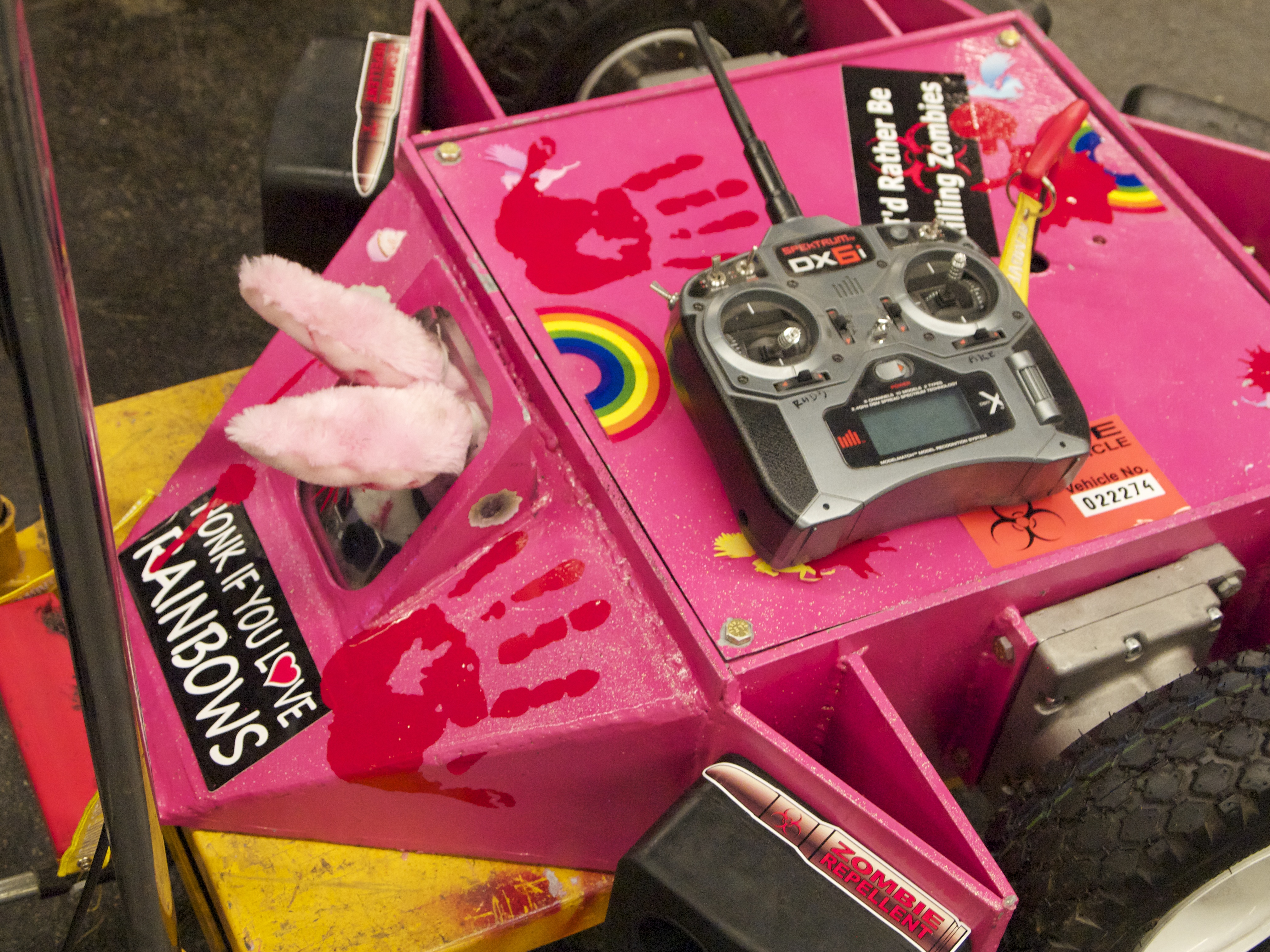 Competitor "Super Fluffy Pink Bunny from the Land of Candy and Rainbows" at RoboGames 2013
